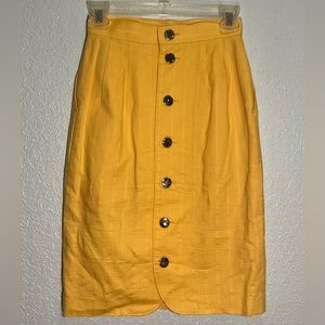 GUILY JOFFRIN FEMME VTG 60’s Amazing Japanese Yellow Pencil Skirt Size XS